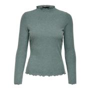 Groene Ronde Hals Gebreide Kleding voor Vrouwen Only , Green , Dames