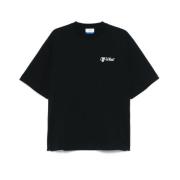 Zwart Logo Print Crew Neck T-shirt Off White , Black , Heren