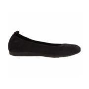 Elegante Nubuck Leren Ballerina's Arche , Black , Dames