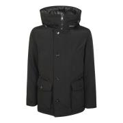 Waterdichte Katoenen Anorak Jas Zwart Woolrich , Black , Heren