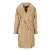 Beige Shearling Wollen Jas Max Mara Weekend , Beige , Dames