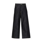 Indigo Blauwe Wide Leg Denim Broek Studio Nicholson , Black , Heren