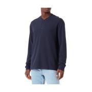 Lange Mouw Jersey Henley Shirt Marc O'Polo , Blue , Heren