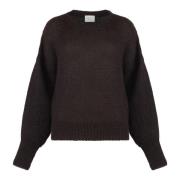 Mohair Blend Ribbed Sweater MVP wardrobe , Brown , Dames