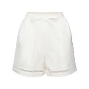 Effen Stoffen Broeken Esprit , White , Dames