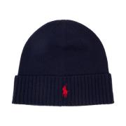 Geborduurde Logo Beanie Hoeden Polo Ralph Lauren , Blue , Heren