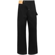 Zwarte Jeans met Logo en Knopen JW Anderson , Black , Dames