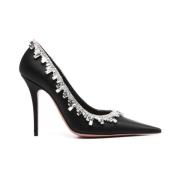 Zwarte puntige stilettohakken Amina Muaddi , Black , Dames