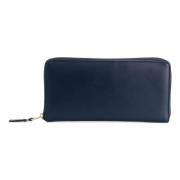 Navy Leren Portemonnee Comme des Garçons , Blue , Dames