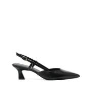 Zwarte Gesp Slingback Puntige Neus Hakken Stuart Weitzman , Black , Da...