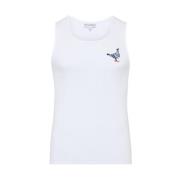 Grafische Print Mouwloos Katoenen T-shirt JW Anderson , White , Heren