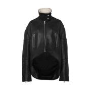 Zwarte leren jack met hoge hals JW Anderson , Black , Dames