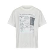 Grafische Print Crew Neck T-shirt MM6 Maison Margiela , White , Heren