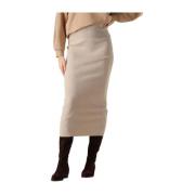 Beige Rib Rok voor Vrouwen InWear , Beige , Dames