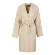 Wollen jas met dubbele kleur en riem Max Mara Weekend , Beige , Dames