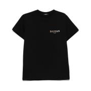 Zwart Crew Neck T-shirt Balmain , Black , Heren