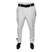 Zijdeblend Witte Pantalon Dolce & Gabbana , White , Heren