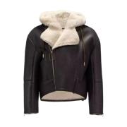 Bruine Leren Hoodie JW Anderson , Brown , Dames