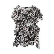 Blouse met 3D-detail en bloemenborduursel Gianluca Capannolo , Gray , ...