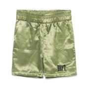 Groene Satijnen Elastische Taille Shorts Gallery Dept. , Green , Heren