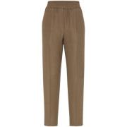 Olijfbruine Elastische Taillebroek Brunello Cucinelli , Brown , Dames