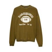 Groene Sweatshirt met Grafische Print en Ronde Hals Dsquared2 , Green ...