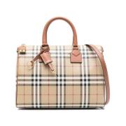 Multicolor Korrelig Leren Handtas met Ruitpatroon Burberry , Beige , D...