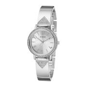 Luxe Tri Luxe Zilver Roestvrijstalen Horloge Guess , Gray , Dames