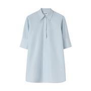 Blauw Gestreept Katoenen Overhemd Jil Sander , White , Dames