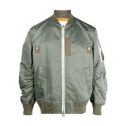 Khaki Bomberjack met Patches Sacai , Green , Heren