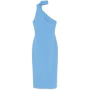 Blauwe One-Shoulder Jurk met Sjaal Detail Solace London , Blue , Dames