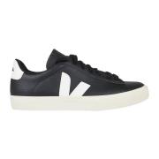 Zwarte en witte leren sneakers Veja , Black , Heren