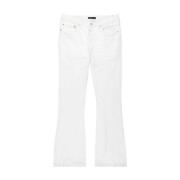 Witte Denim Flared Jeans Klassieke Stijl Purple Brand , White , Heren