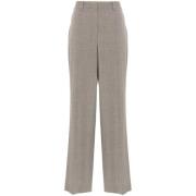 Grijze Wollen Blend Getailleerde Broek Theory , Gray , Dames