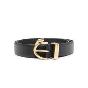 Smalle riem met gouden hardware Khaite , Black , Dames