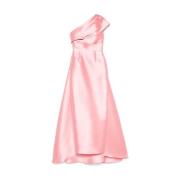 Roze Satijnen One-Shoulder Jurk Solace London , Pink , Dames