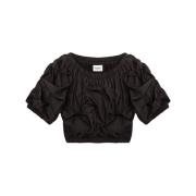 Zwarte Off-Shoulder Crop Top Isabel Marant Étoile , Black , Dames