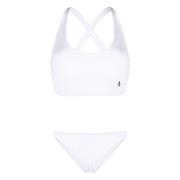 Wit Geribbeld Strandkleding Set The Attico , White , Dames