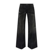 Retro Flare Jeans Geïnspireerd door de jaren '70 Diesel , Black , Dame...