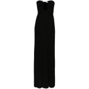 Zwarte Maxi Jurk met Gedrapeerd Detail Christopher Esber , Black , Dam...