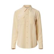 Zijden Klassieke Kraag Shirt Equipment , Beige , Dames