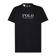 Zwarte katoenen T-shirt met logo Polo Ralph Lauren , Black , Heren