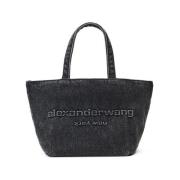 Donkergrijze Denim Tote Tas Alexander Wang , Gray , Dames