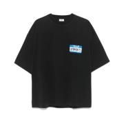 Zwart Logo Print Crew Neck T-shirt Vetements , Black , Heren