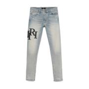 Lichtblauwe Klassieke Knoopsluiting Jeans Amiri , Blue , Heren