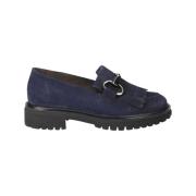 Blauwe Suède Slipper Mocassin Dames Paul Green , Blue , Dames