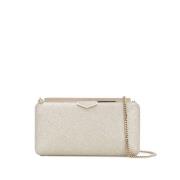 Platinum Ice Glitter Ellipse Clutch Jimmy Choo , Gray , Dames