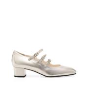 Metallic Effect Leren Gesp Schoenen Carel , Yellow , Dames