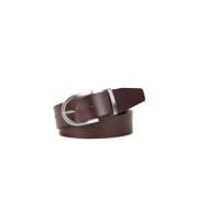 Leren riem met zilverkleurige hardware Samsøe Samsøe , Brown , Unisex