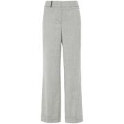 Heather Grey Wolmix Slub Broek Peserico , Gray , Dames